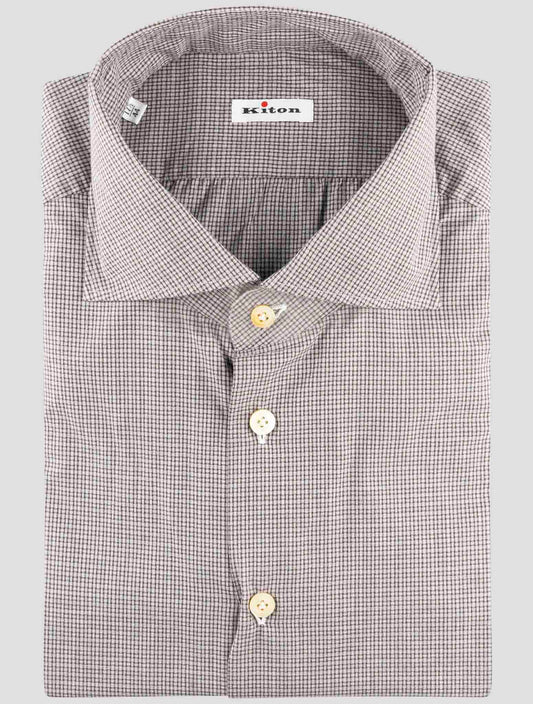 Kiton Brown Cotton Shirt