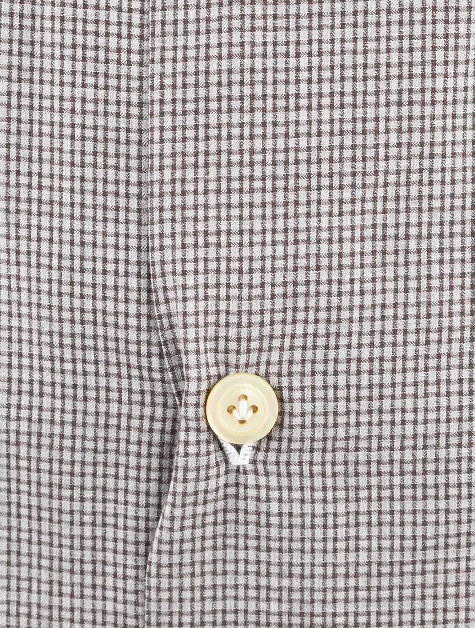 Kiton Brown Cotton Shirt