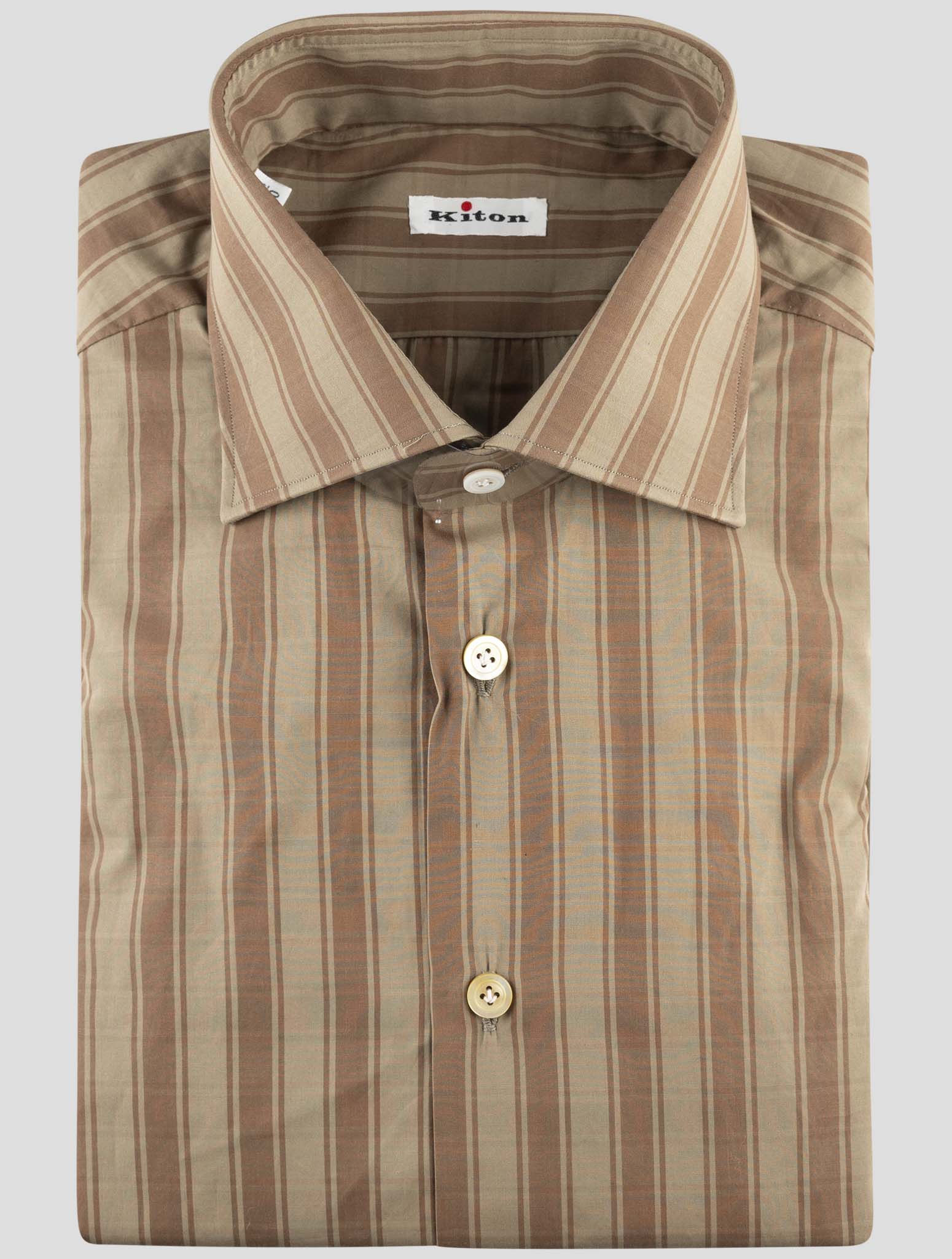 Kiton Brown Cotton Shirt