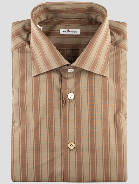 Kiton Brown Cotton Shirt