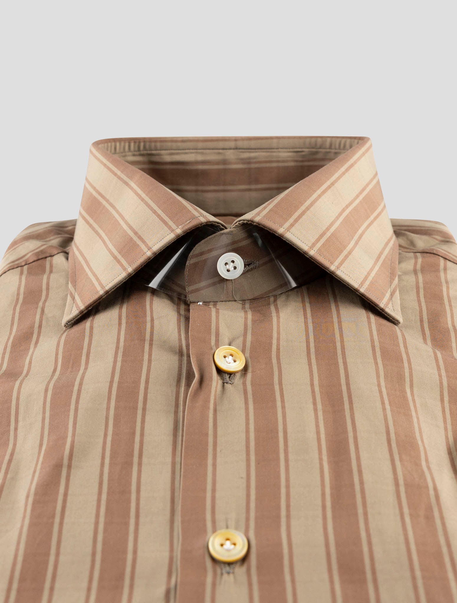 Kiton Brown Cotton Shirt