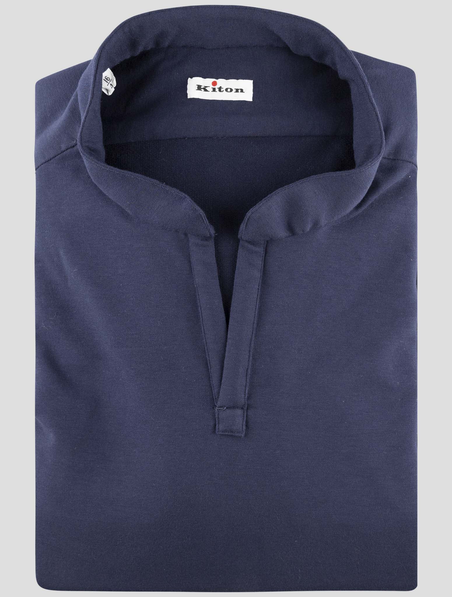 Kiton Blue Cotton Sweater Polo