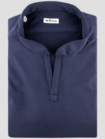 Kiton Blue Cotton Sweater Polo