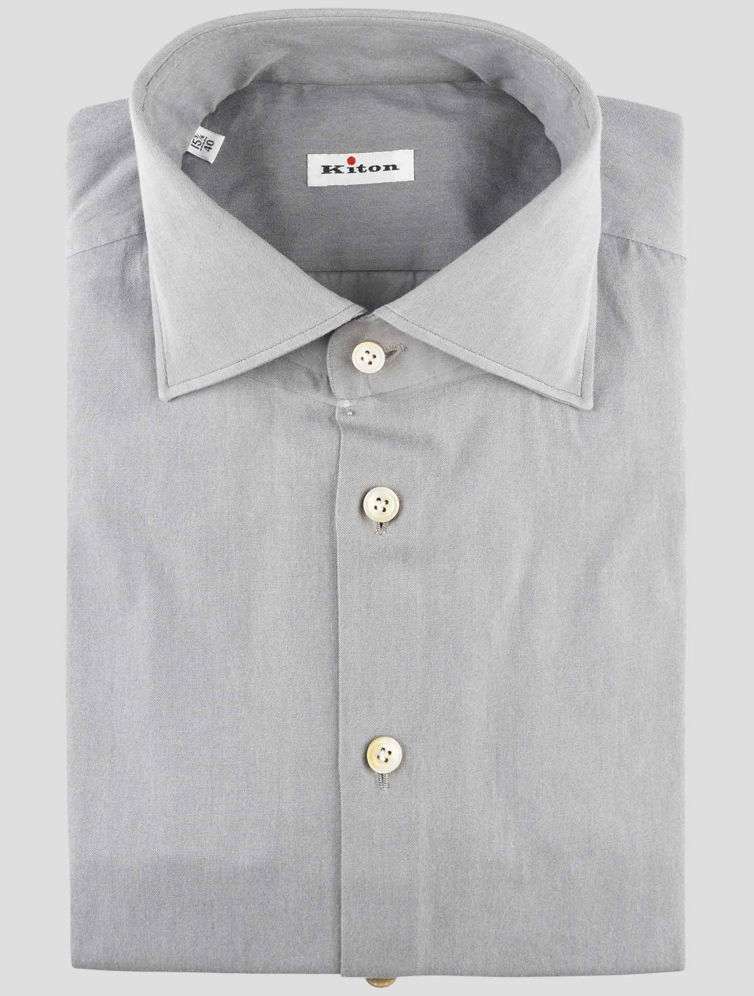 Kiton Gray Cotton Shirt