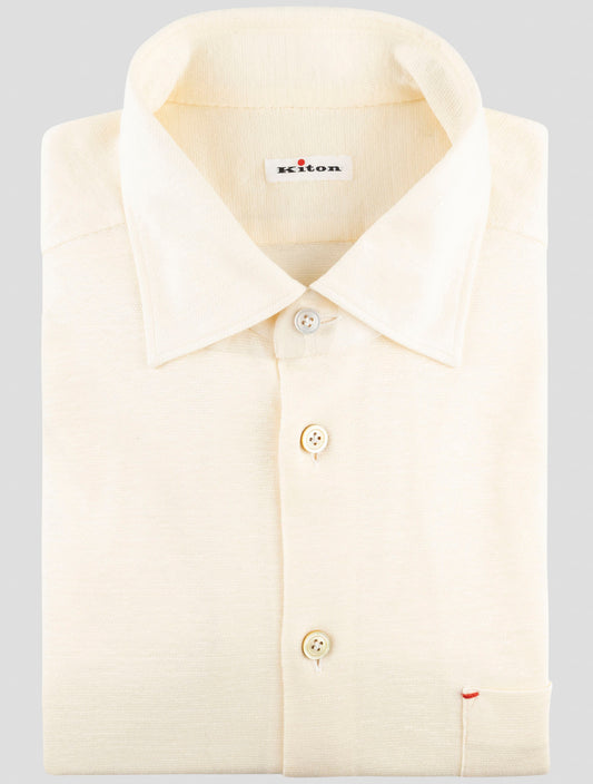 Kiton Yellow Linen Cotton Shirt