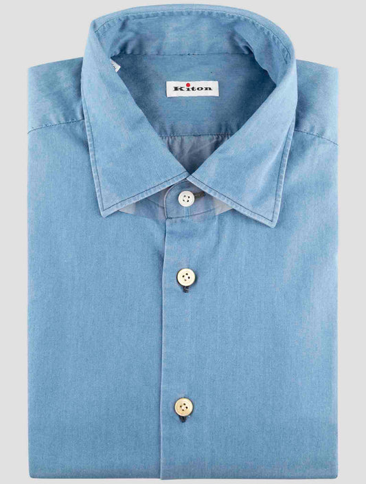 Kiton Light Blue Cotton Shirt