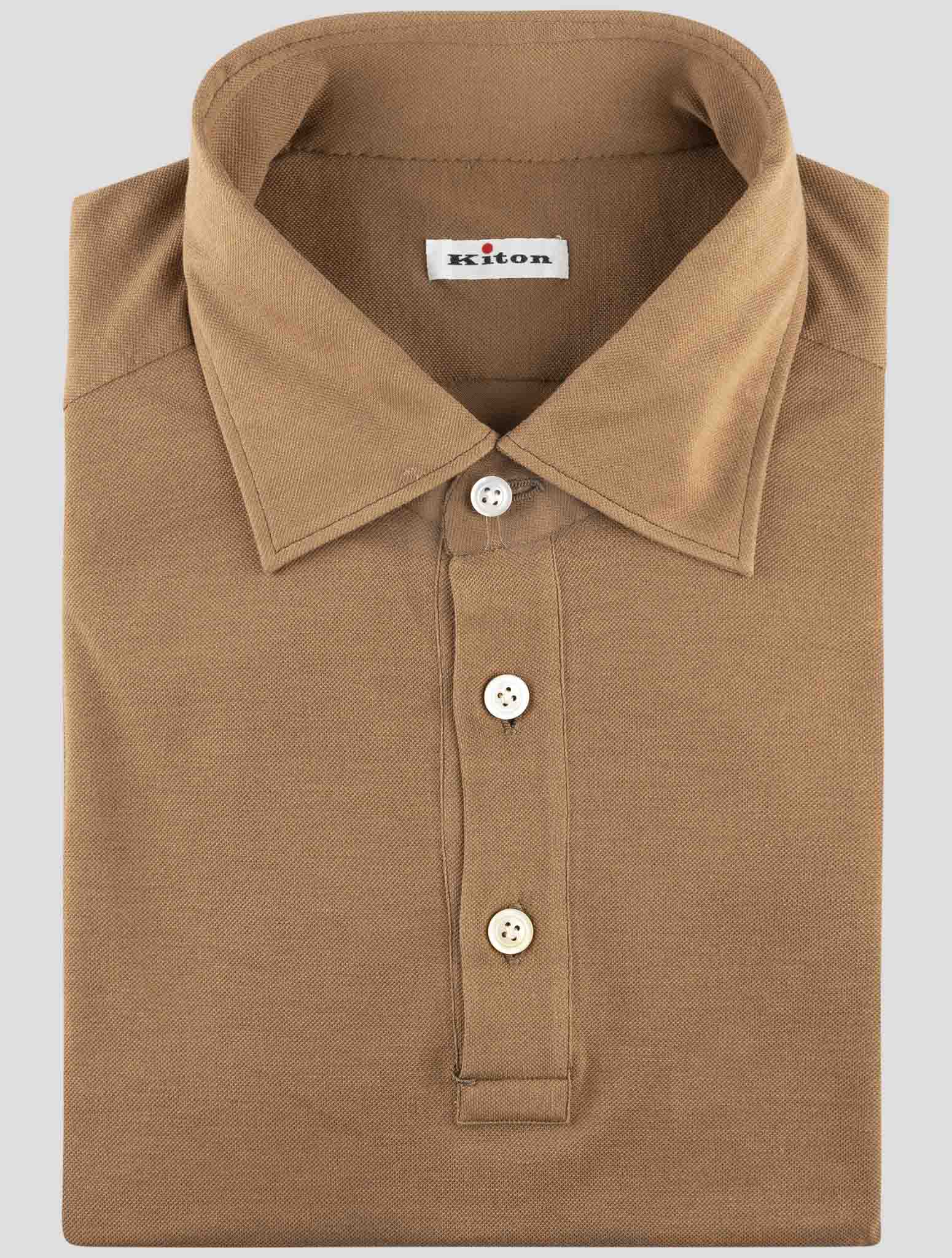 Kiton Brown Cotton Sweater Polo