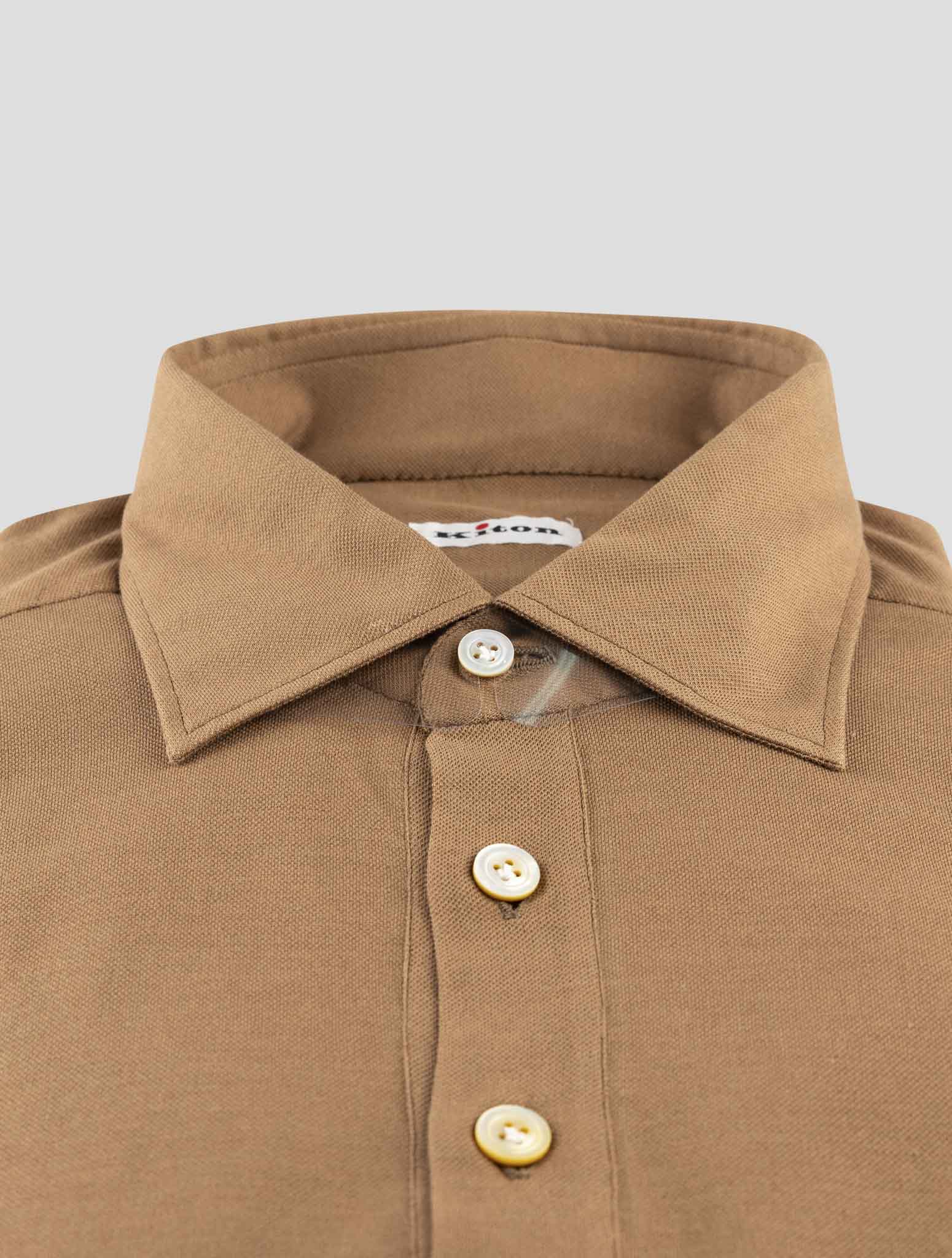 Kiton Brown Cotton Sweater Polo