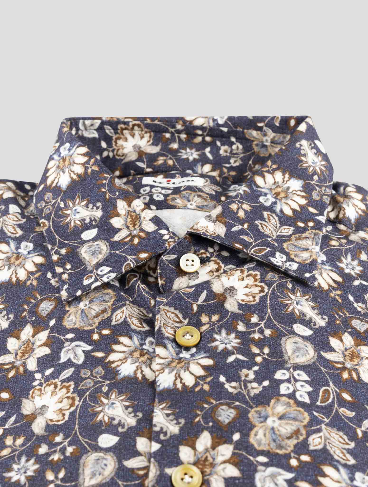 Kiton Blue Cotton Shirt