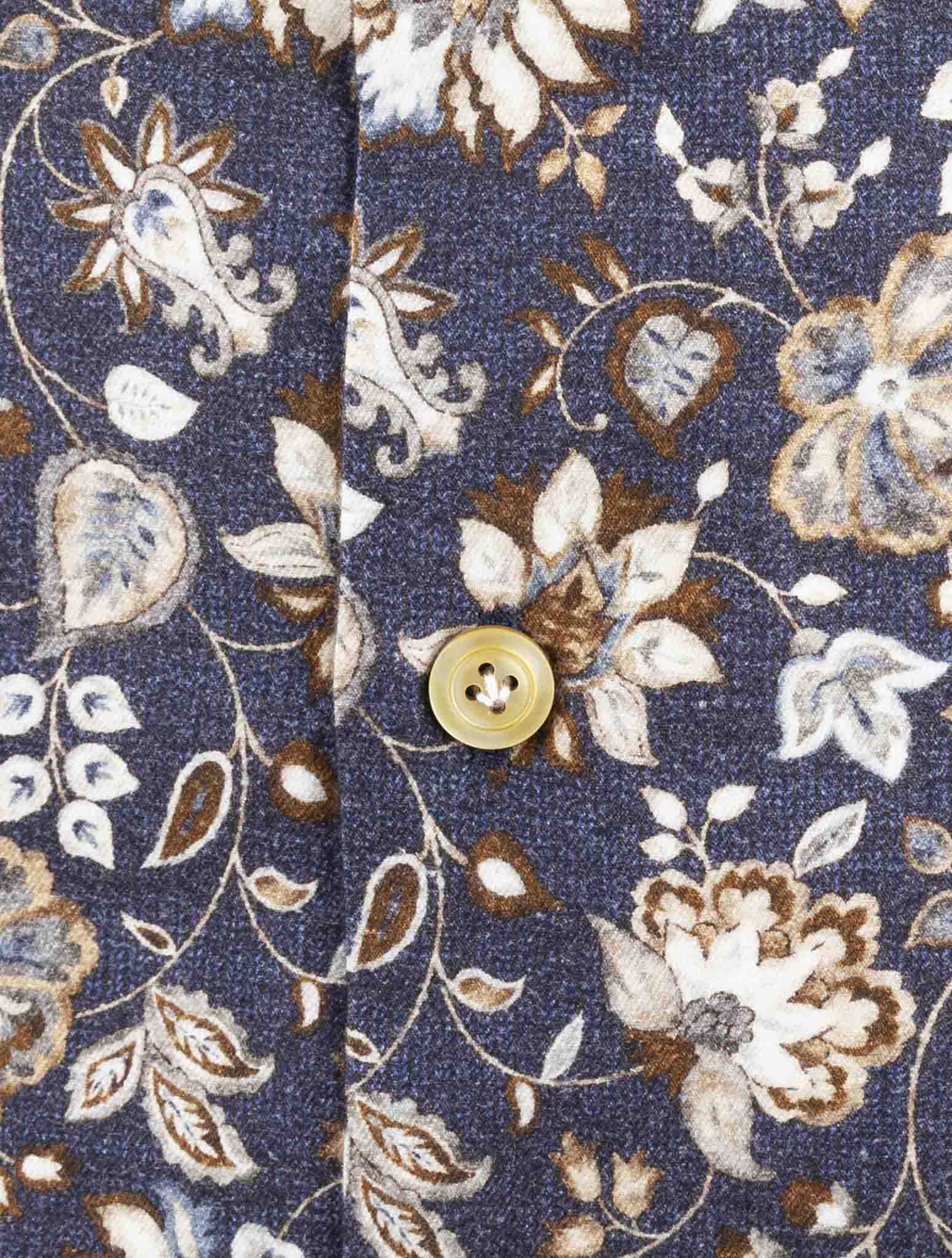 Kiton Blue Cotton Shirt