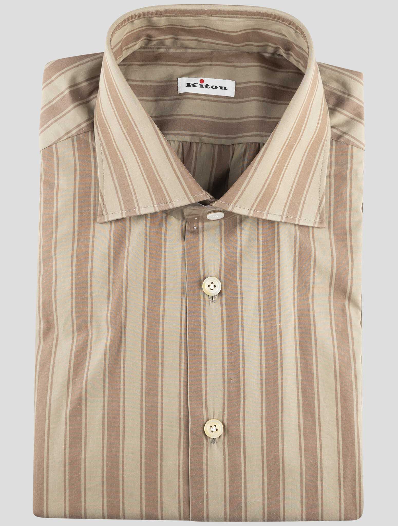 Kiton Brown Cotton Shirt