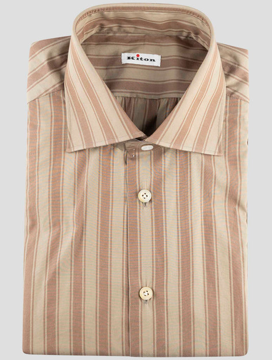 Kiton Brown Cotton Shirt