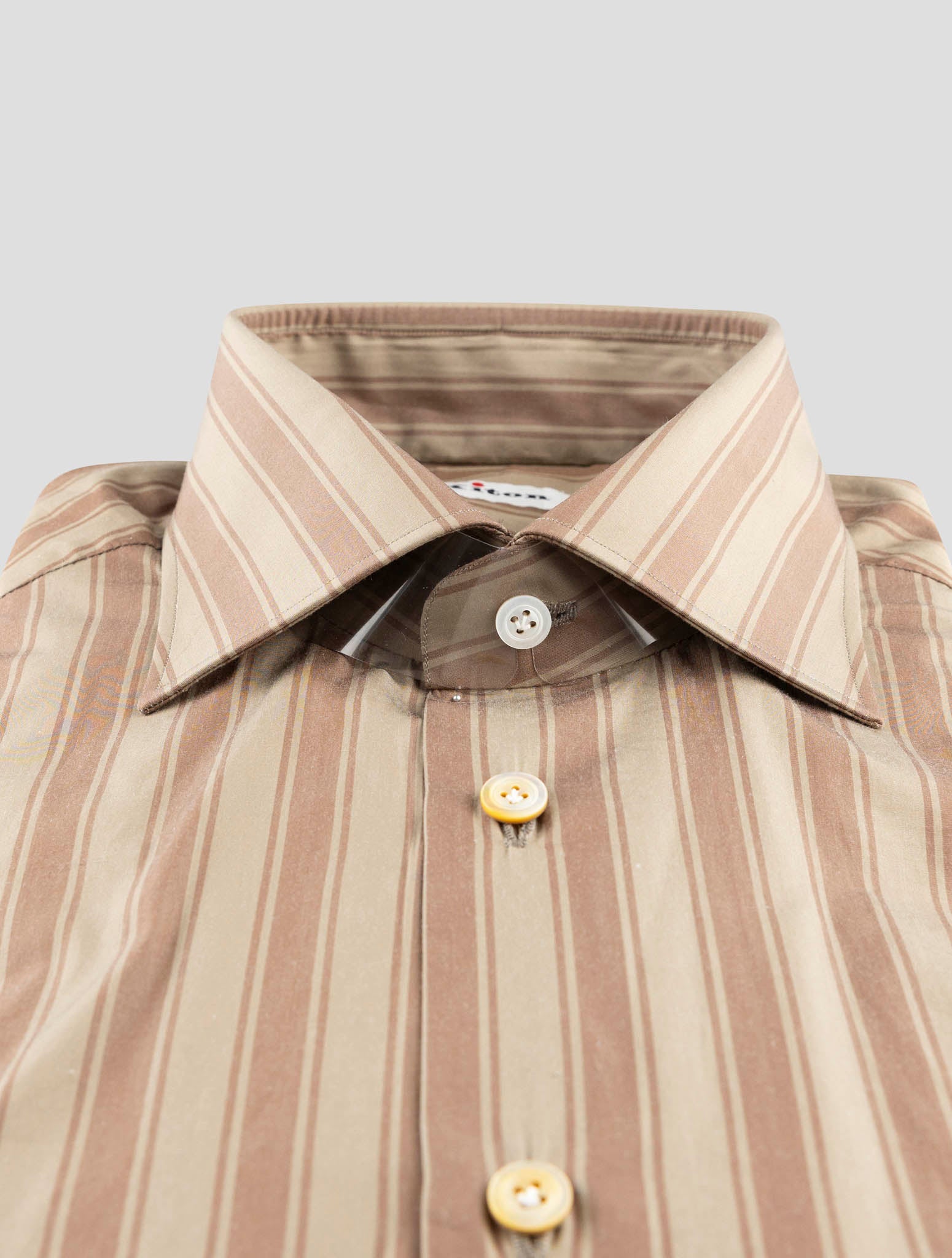 Kiton Brown Cotton Shirt