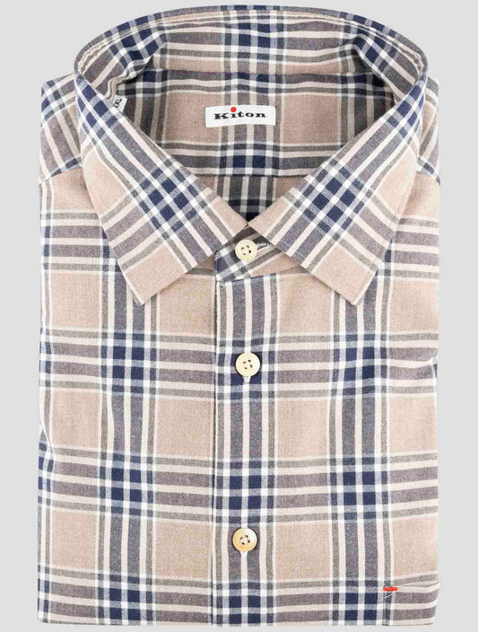 Kiton Brown Cotton Shirt