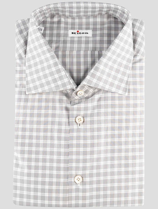 Kiton Gray Cotton Shirt