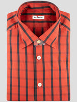 Kiton Red Black Cotton Shirt
