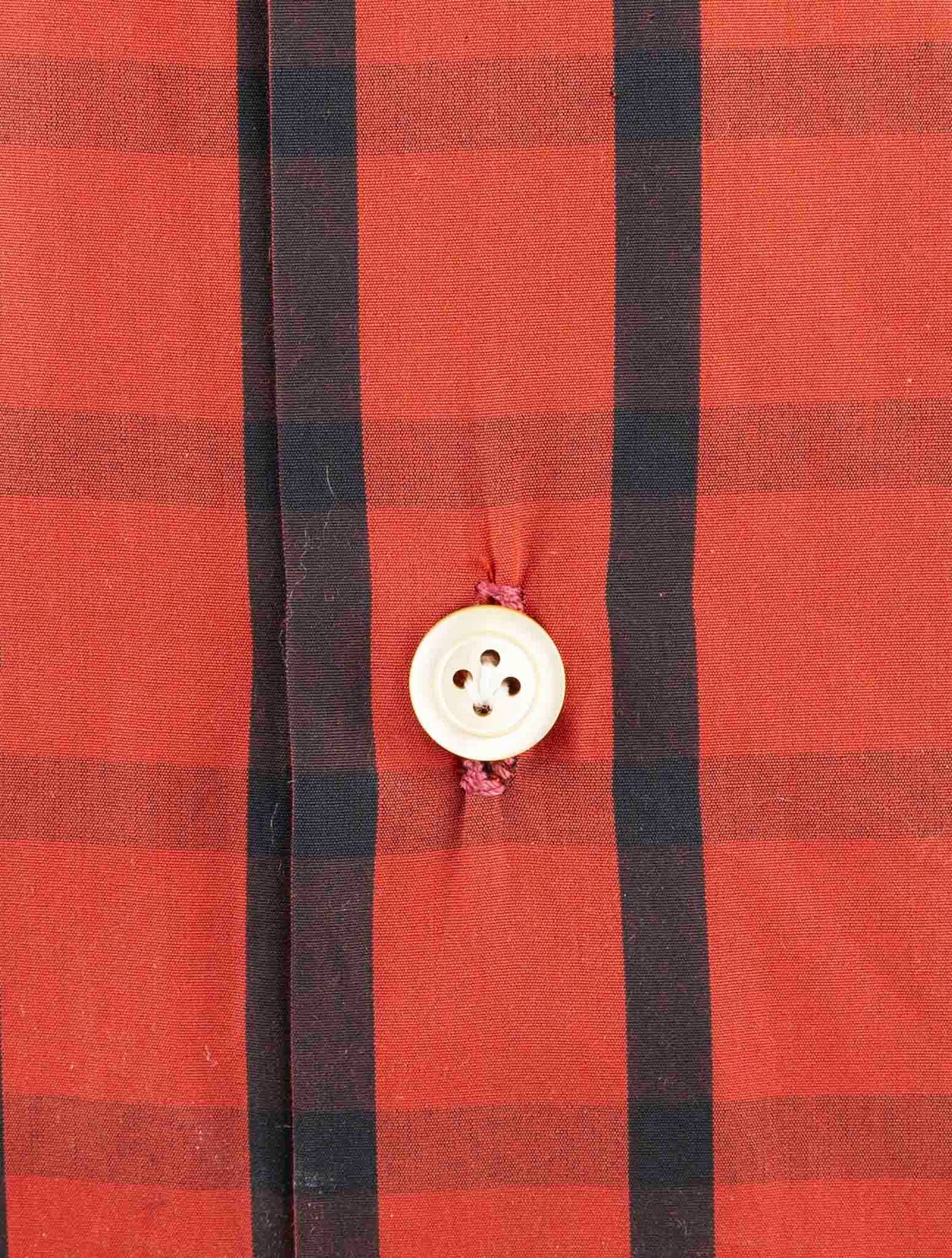 Kiton Red Black Cotton Shirt