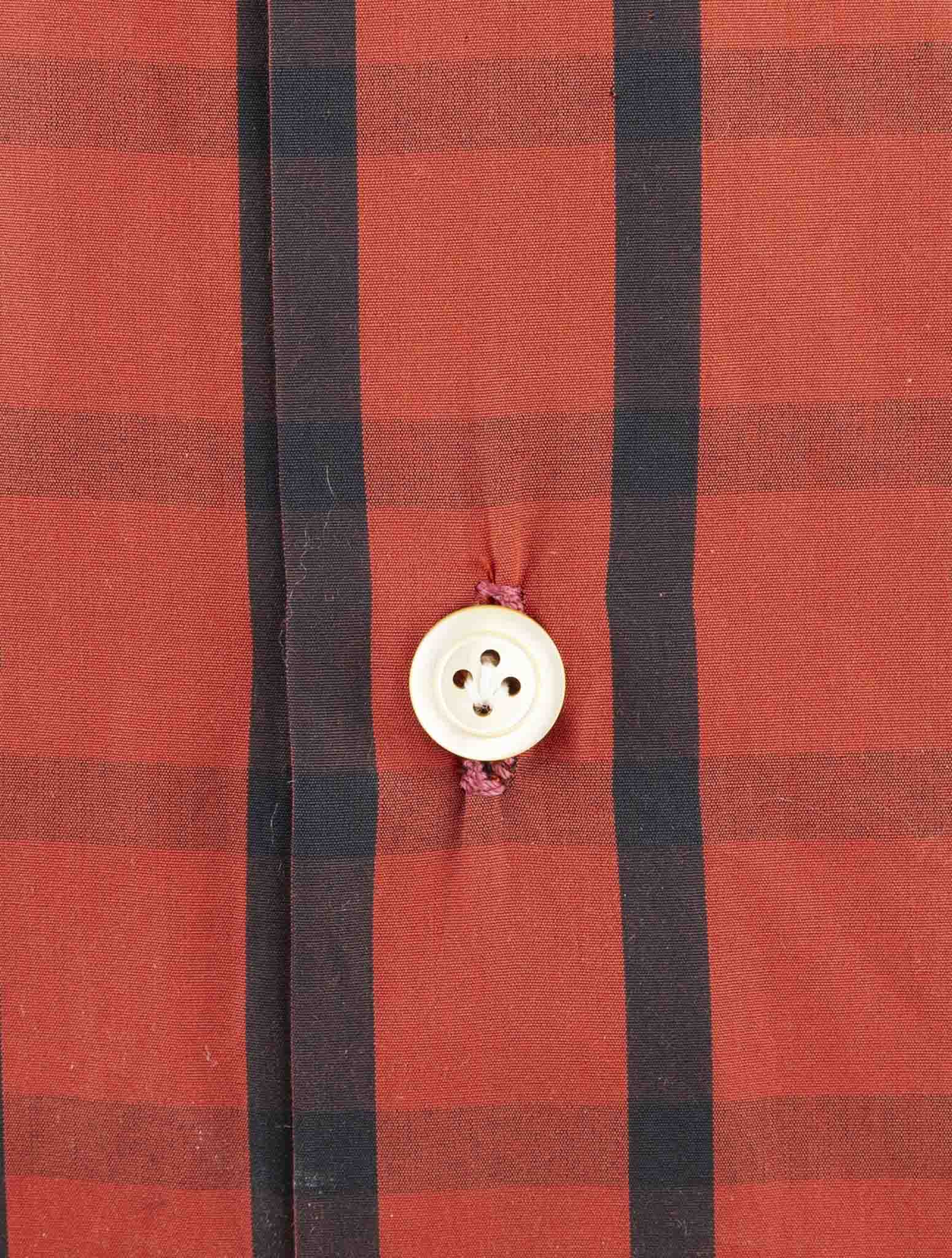 Kiton Red Black Cotton Shirt
