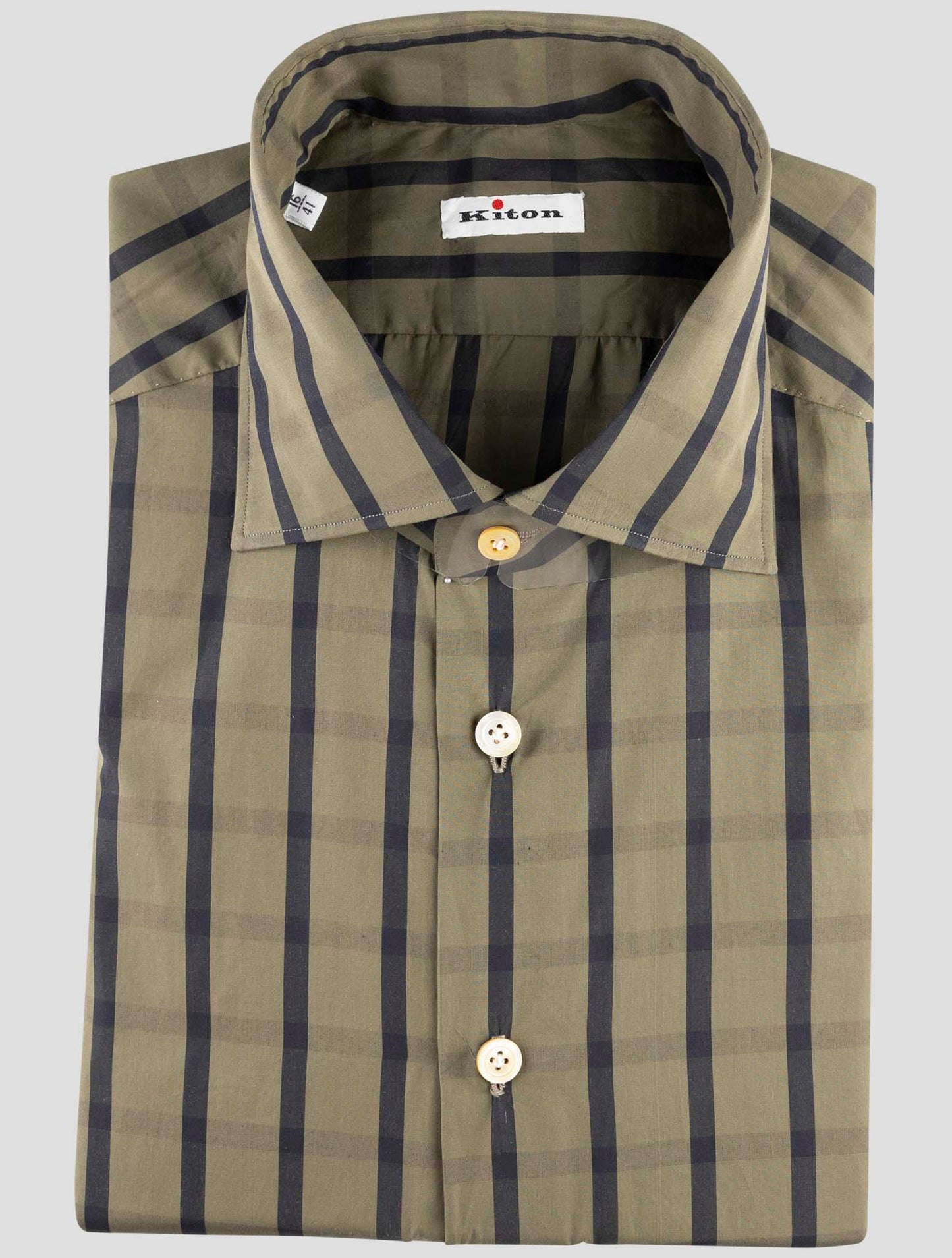 Kiton Blue Red Cotton Shirt