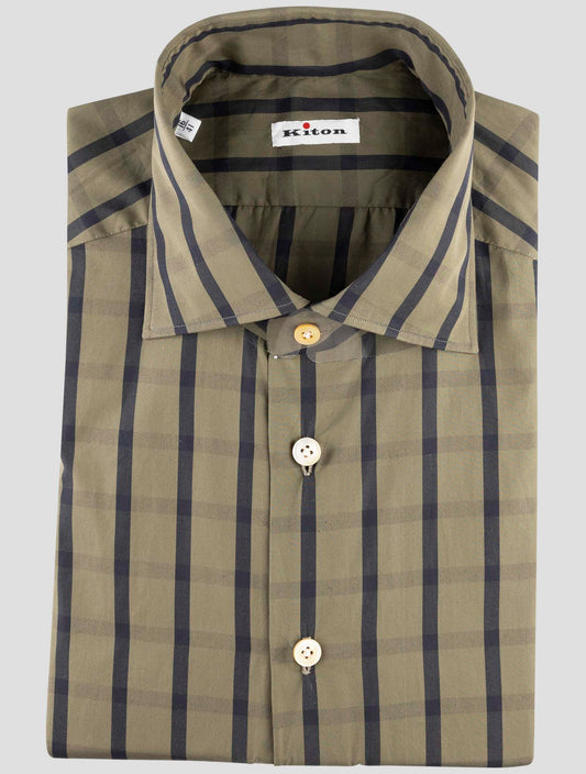 Kiton Blue Red Cotton Shirt