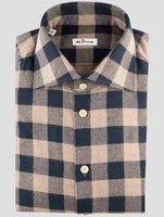 Kiton Blue Brown Cotton Shirt