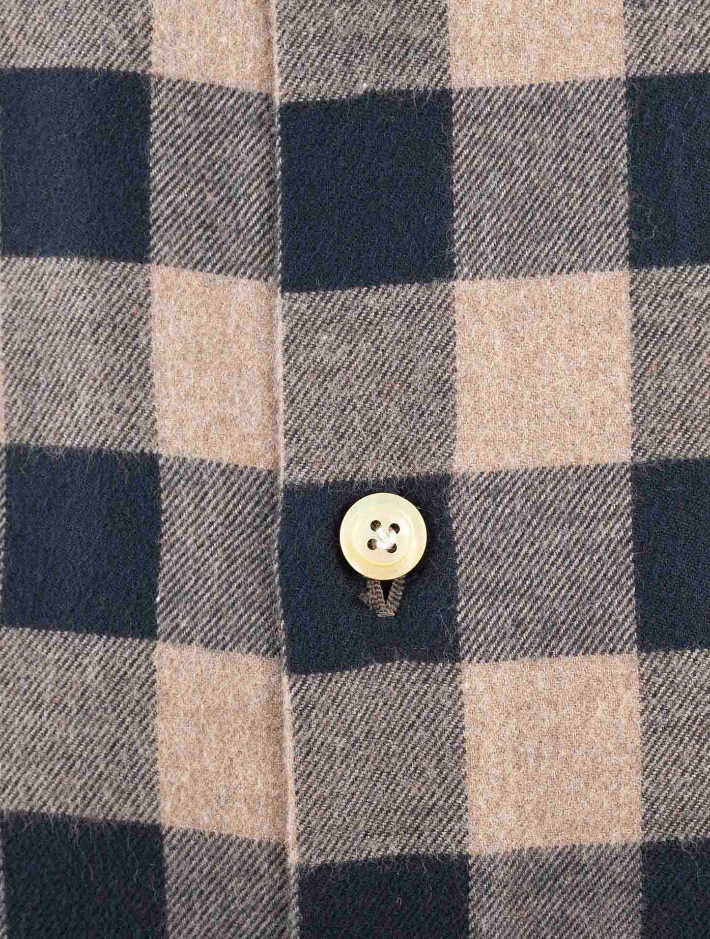 Kiton Blue Brown Cotton Shirt