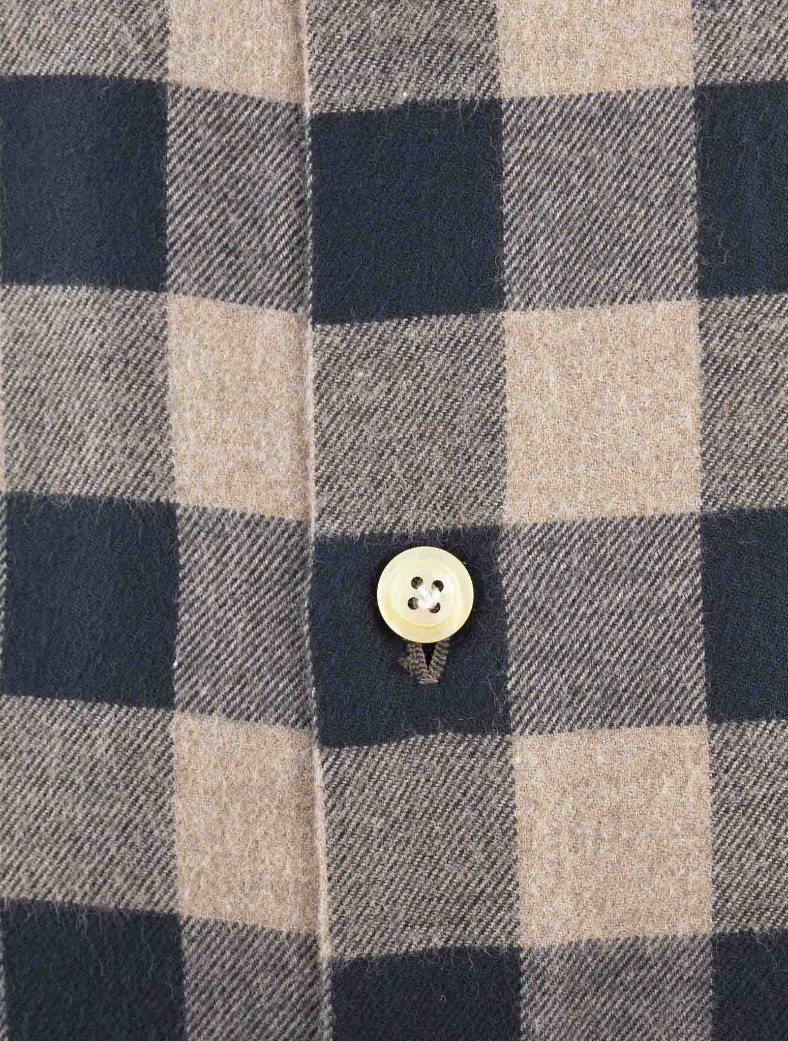 Kiton Blue Brown Cotton Shirt
