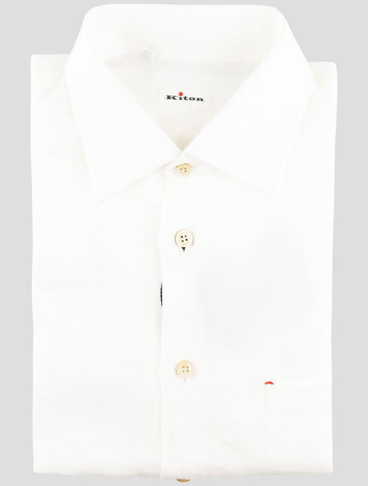 Kiton White Linen Shirt