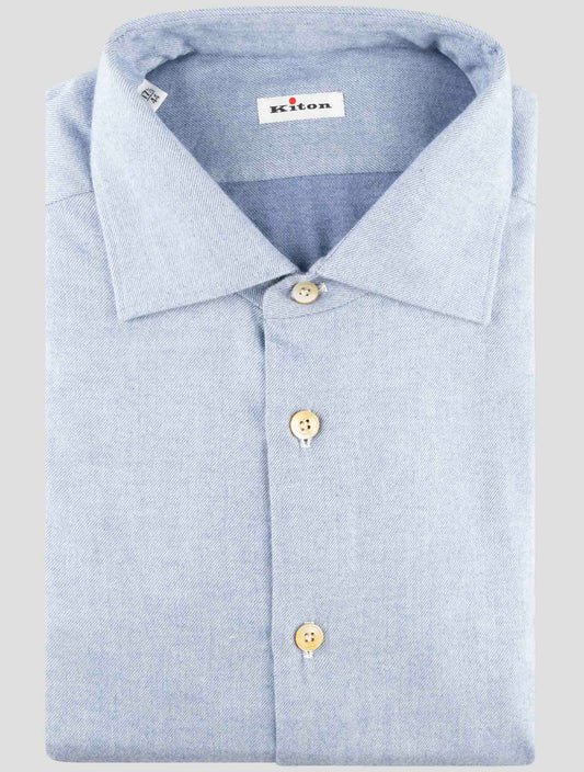 Kiton Light Blue Cotton Shirt
