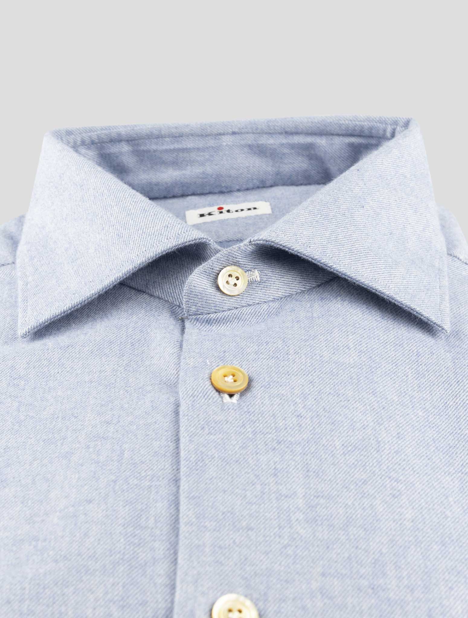 Kiton Light Blue Cotton Shirt