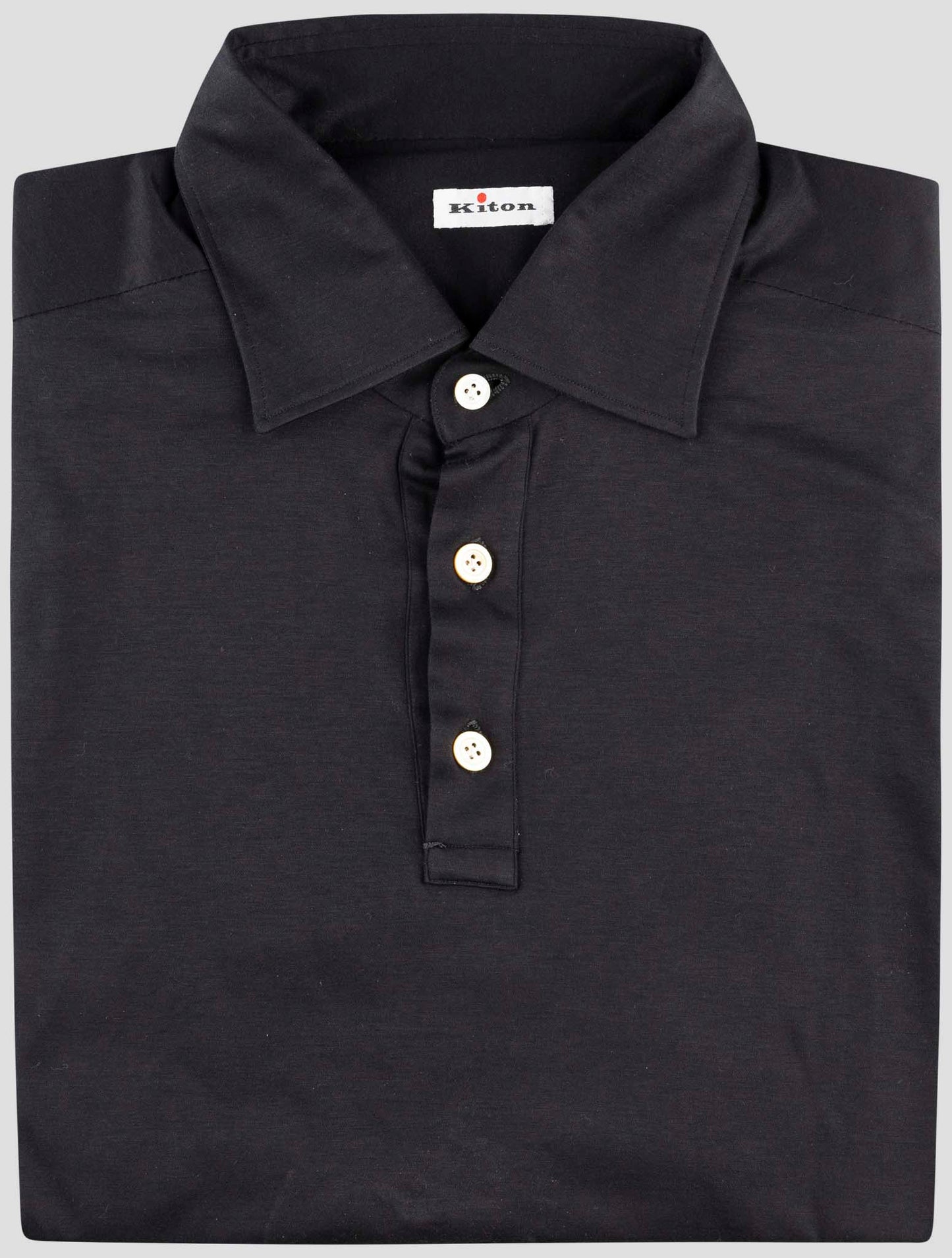Kiton Black Cotton Sweater Polo