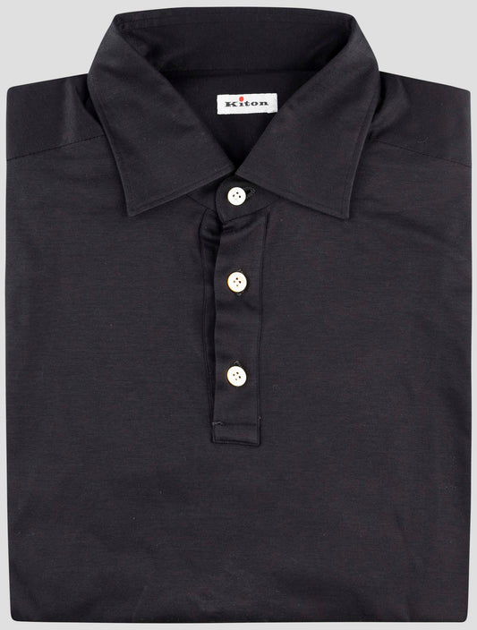 Kiton Black Cotton Sweater Polo