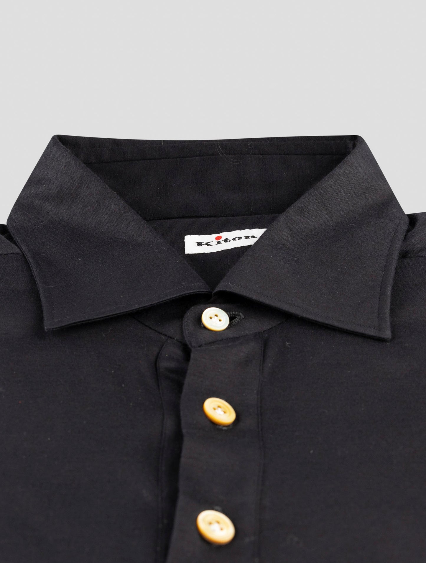 Kiton Black Cotton Sweater Polo