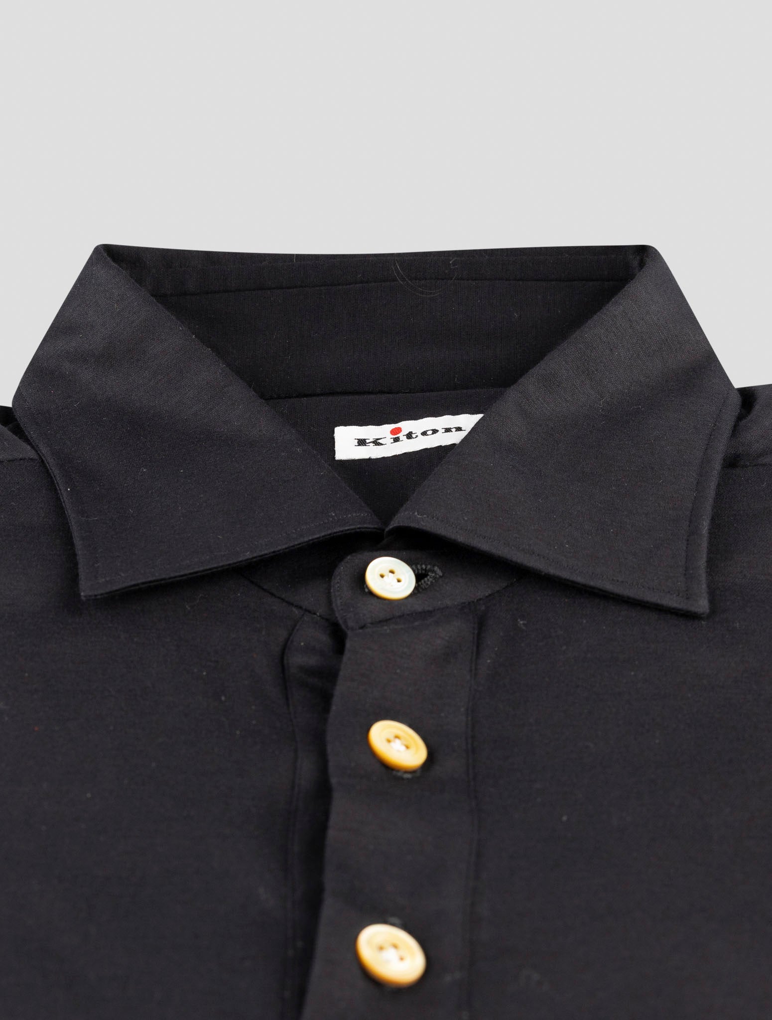 Kiton Black Cotton Sweater Polo