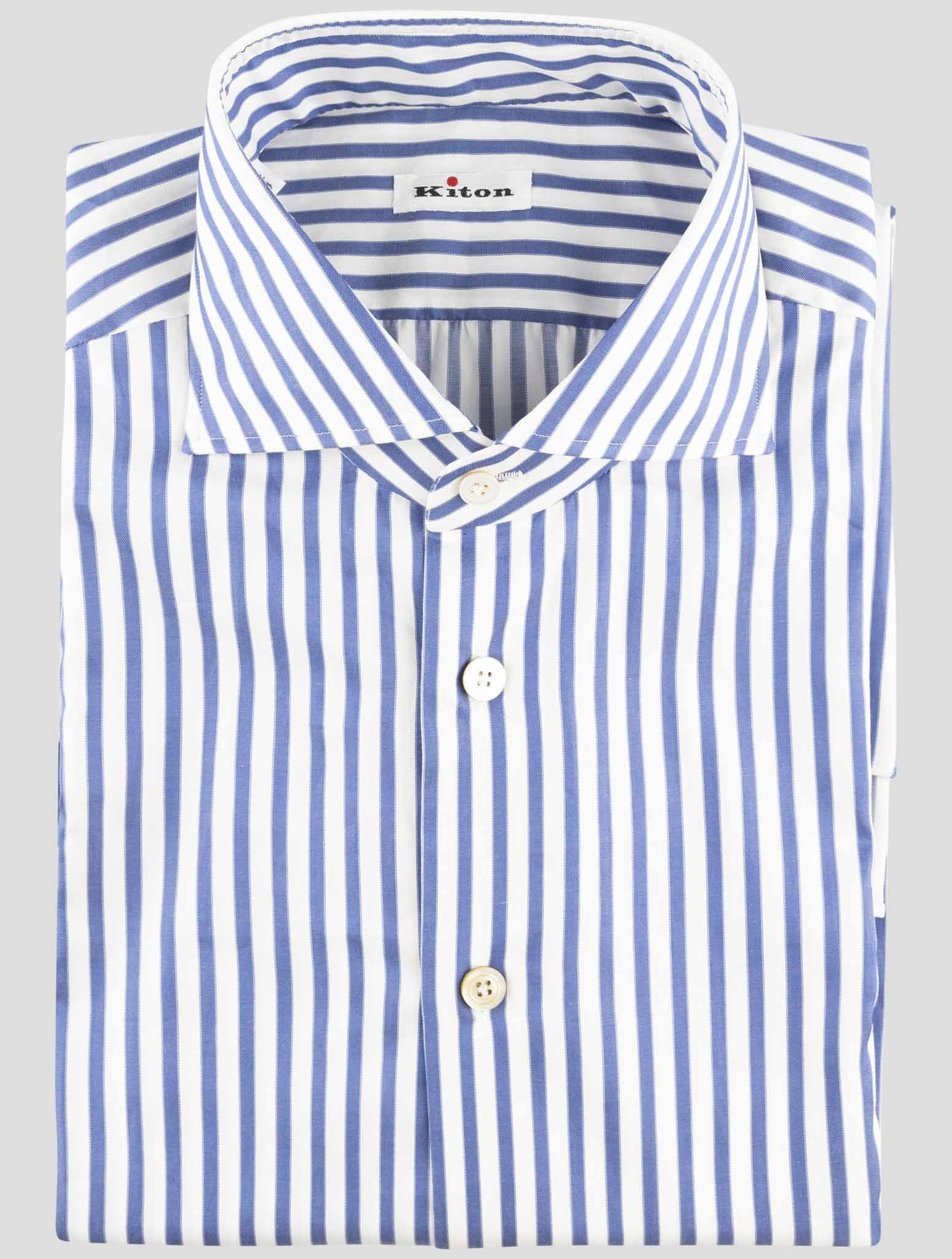 Kiton Blue Cotton Shirt