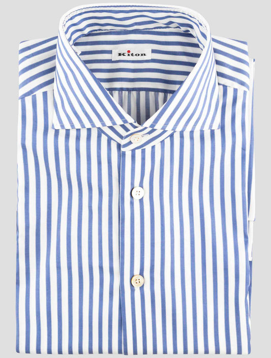 Kiton Blue Cotton Shirt