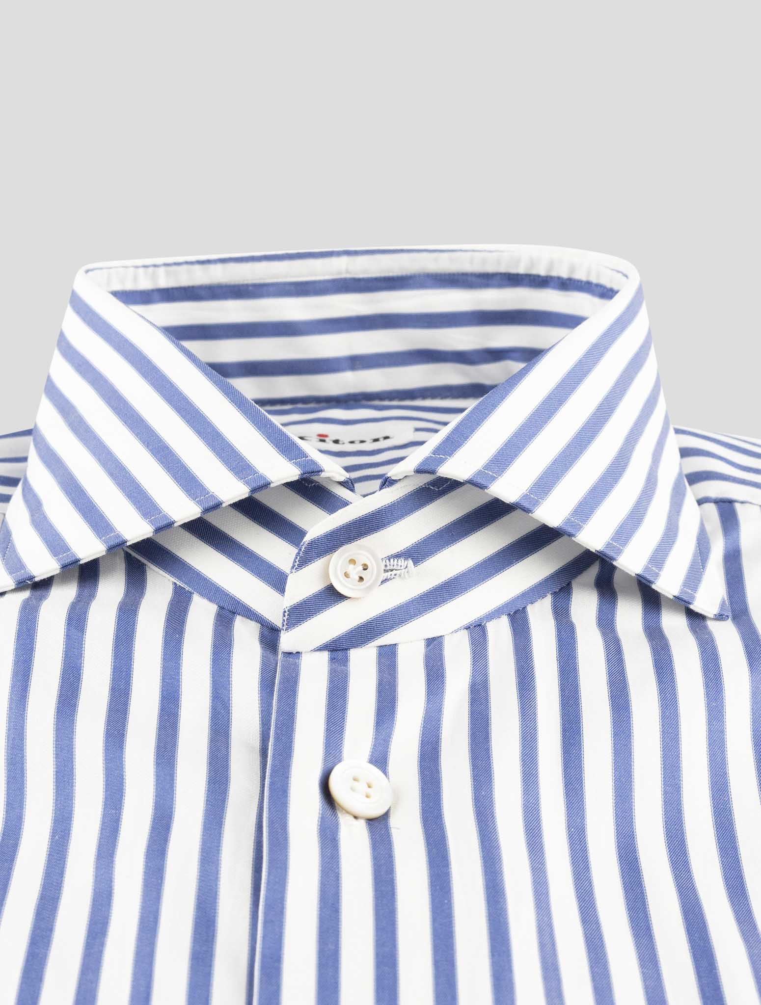Kiton Blue Cotton Shirt