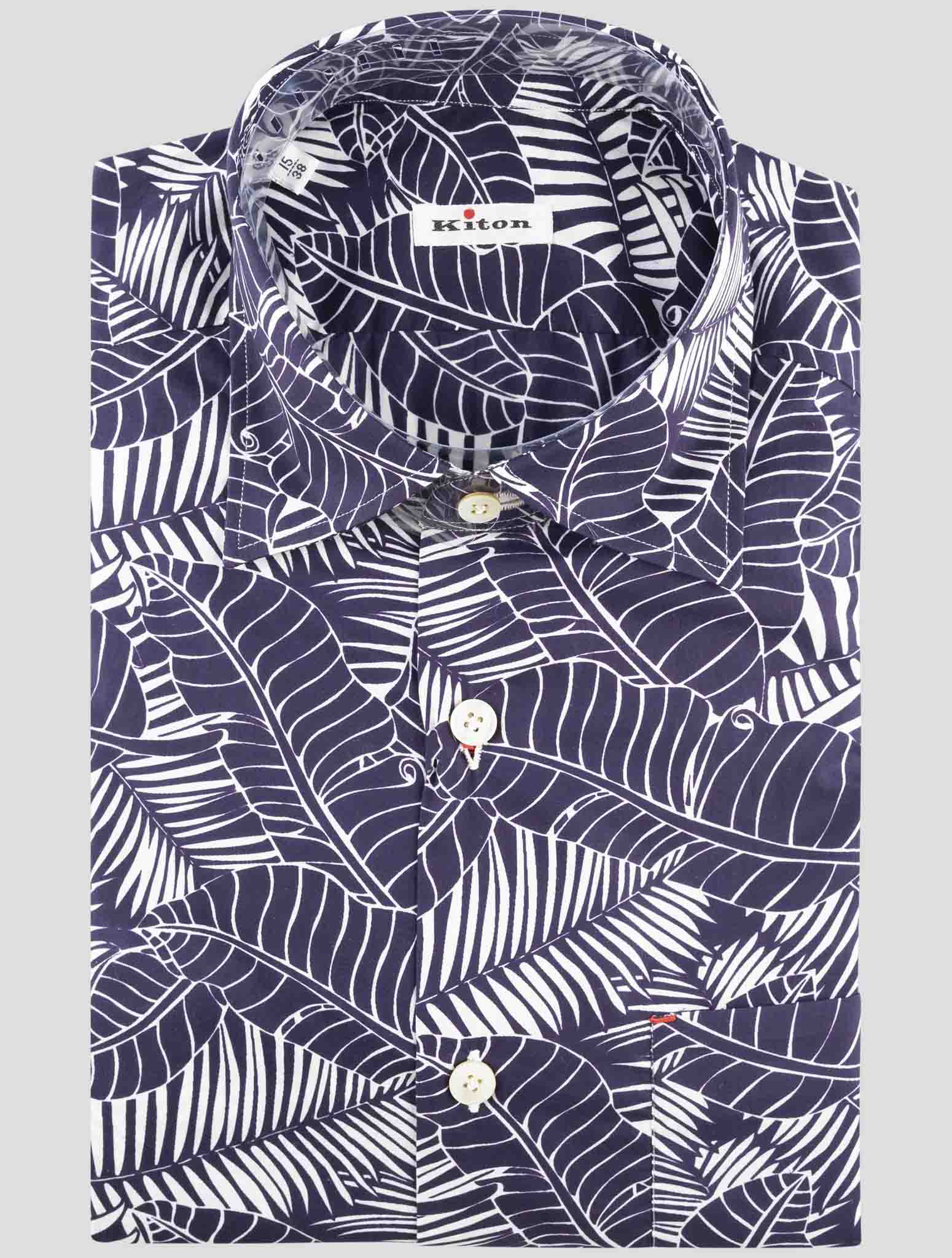 Kiton Blue Cotton Shirt
