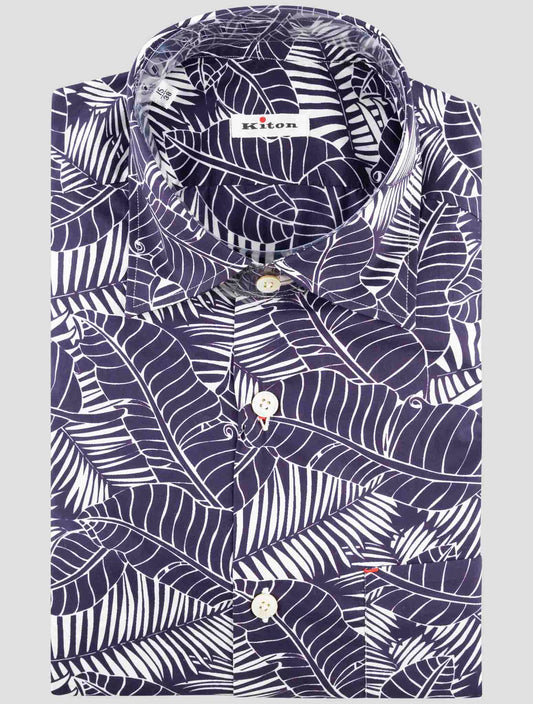 Kiton Blue Cotton Shirt