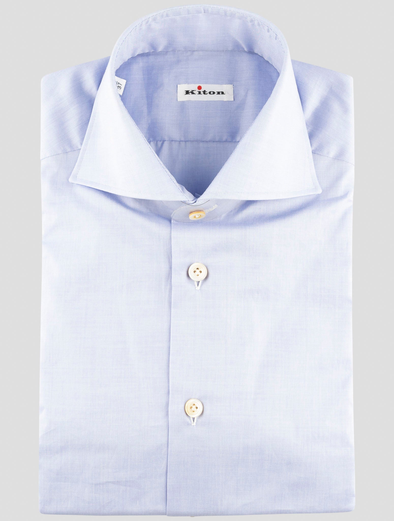 Kiton Blue Cotton Shirt