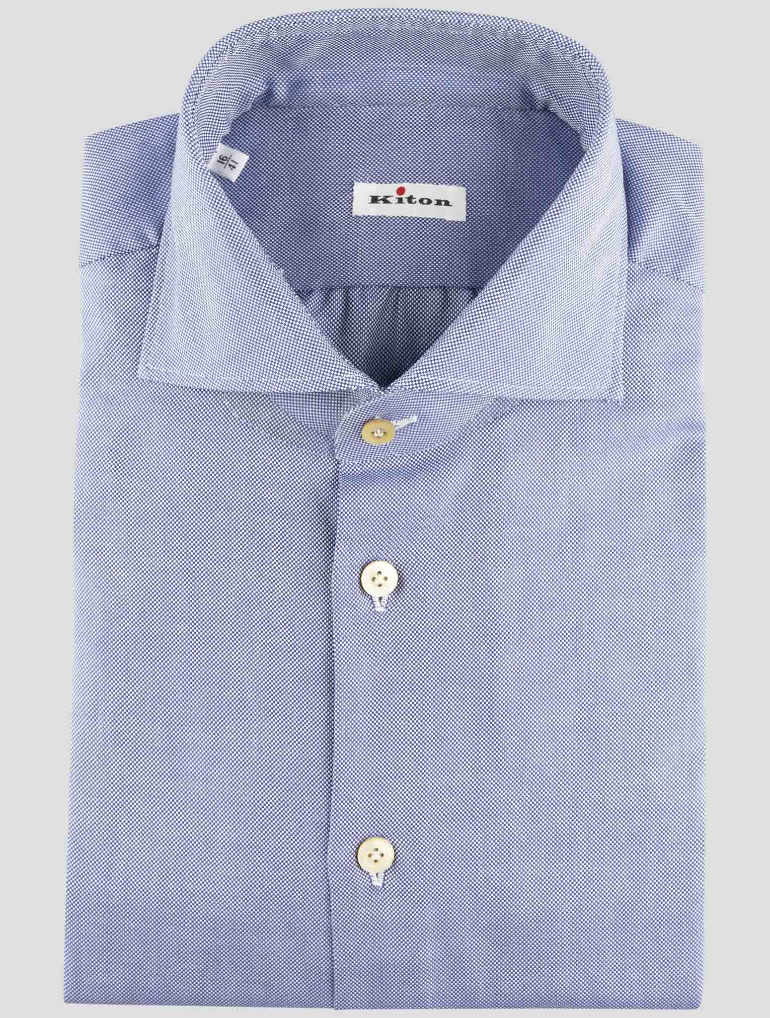 Kiton Blue Cotton Shirt