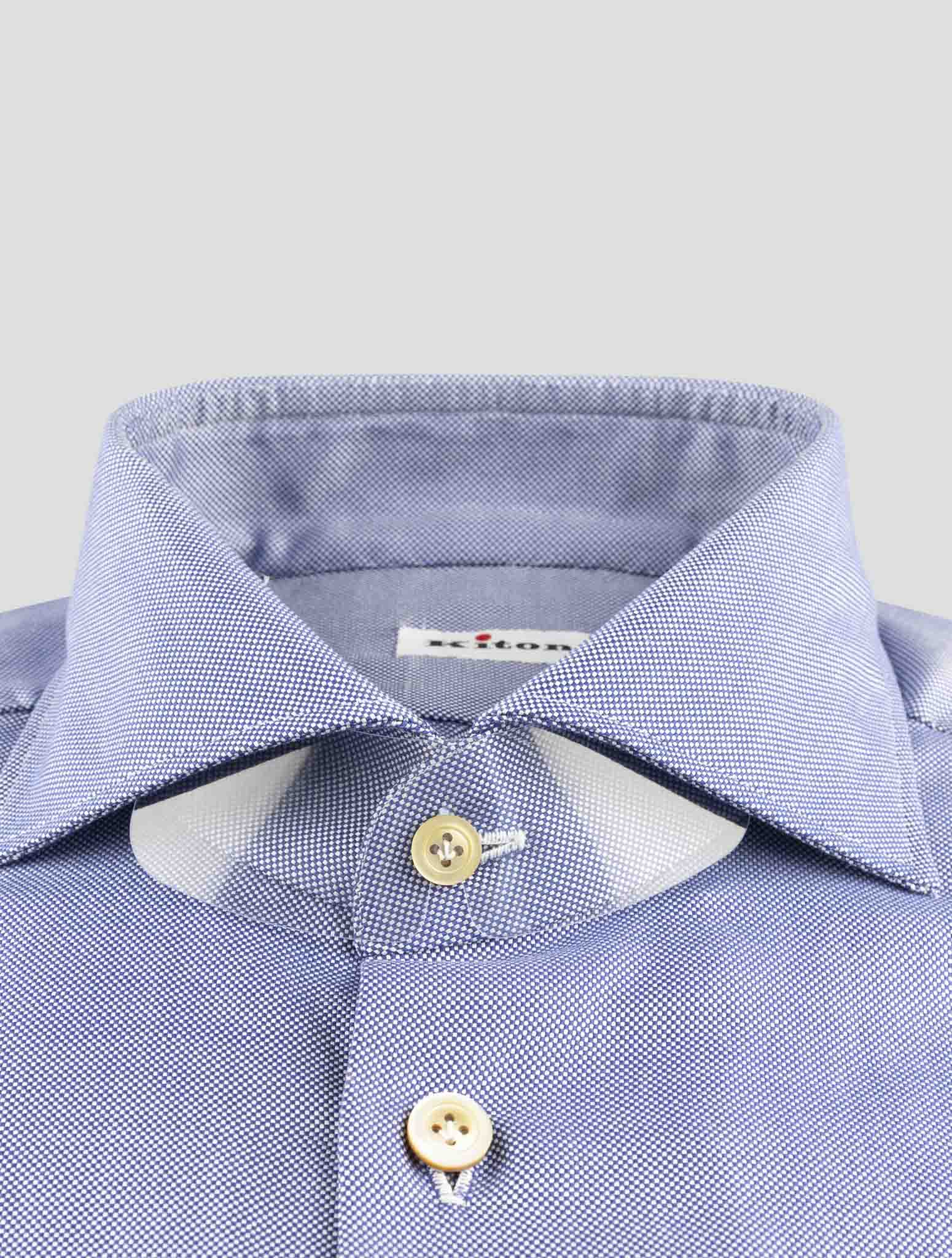 Kiton Blue Cotton Shirt