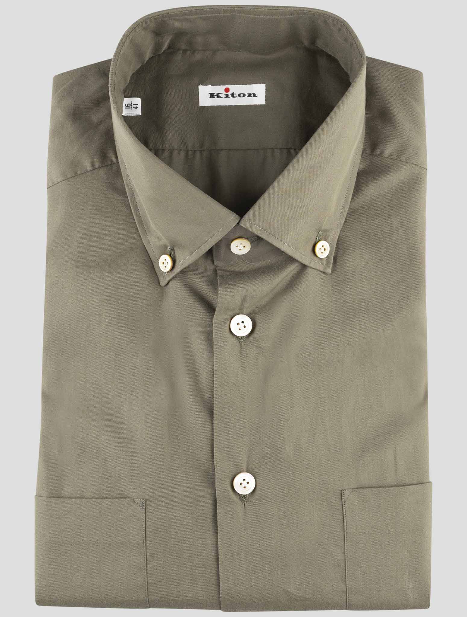 Kiton Green Cotton Shirt