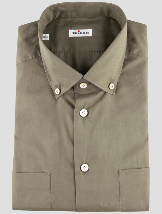 Kiton Green Cotton Shirt