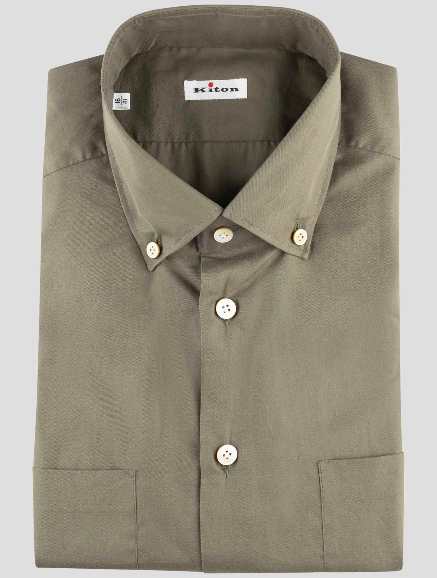 Kiton Green Cotton Shirt
