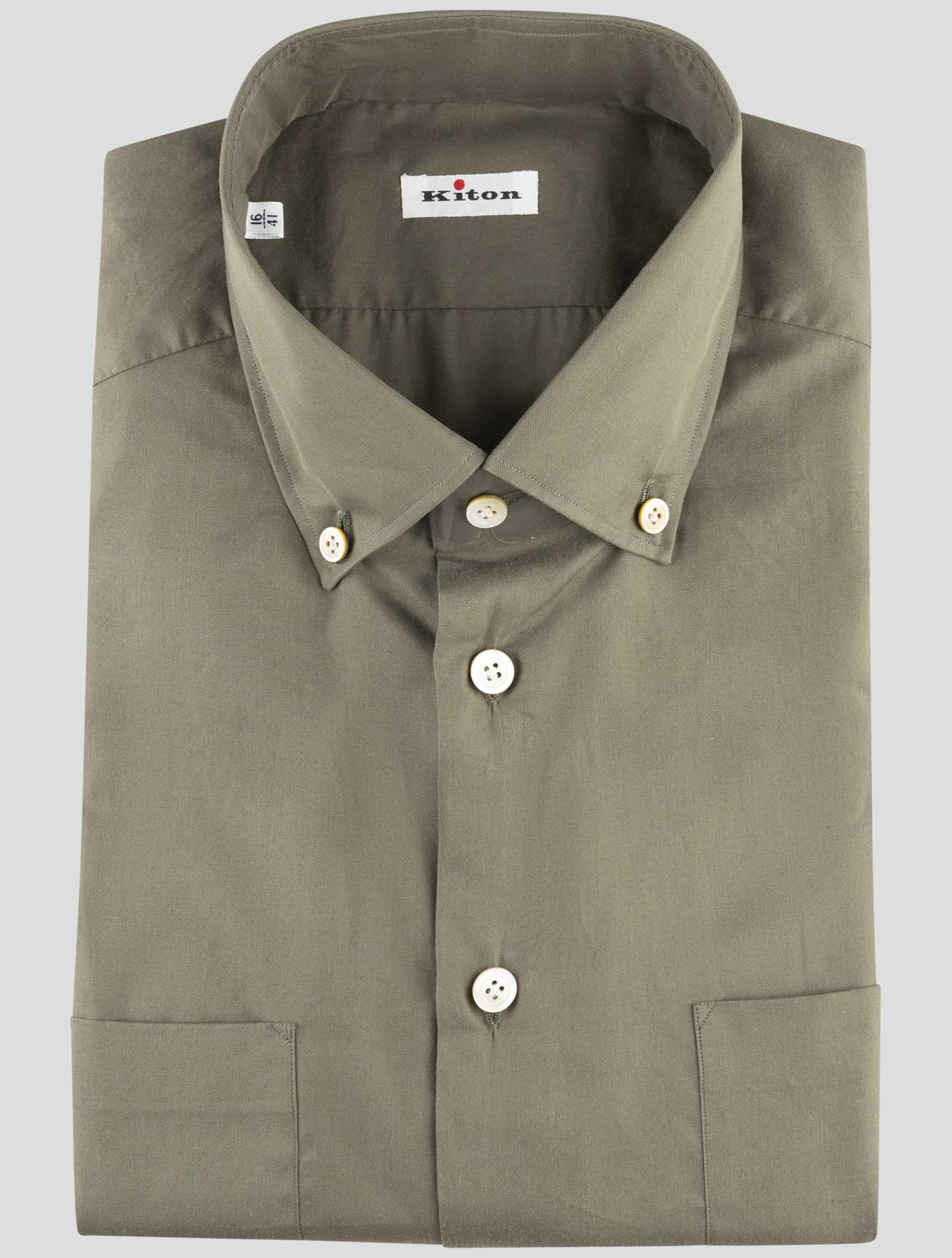 Kiton Green Cotton Shirt