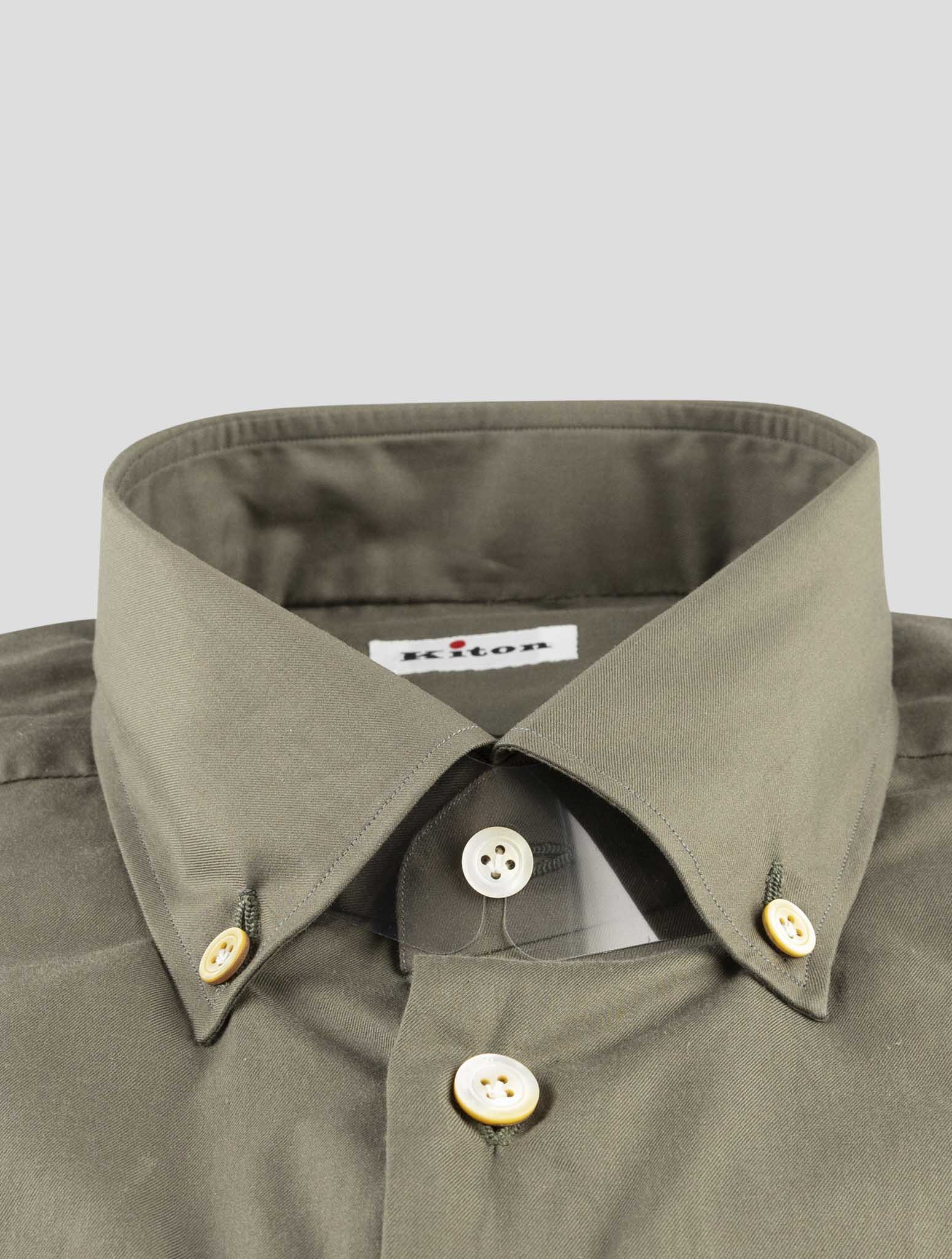 Kiton Green Cotton Shirt