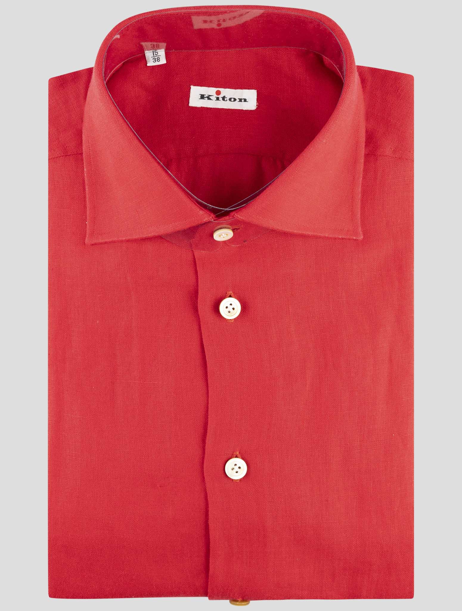 Kiton Red Linen Shirt