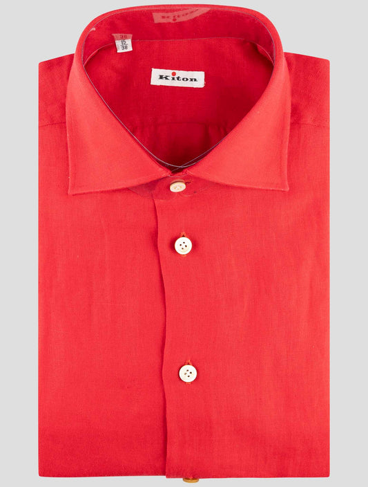 Kiton Red Linen Shirt