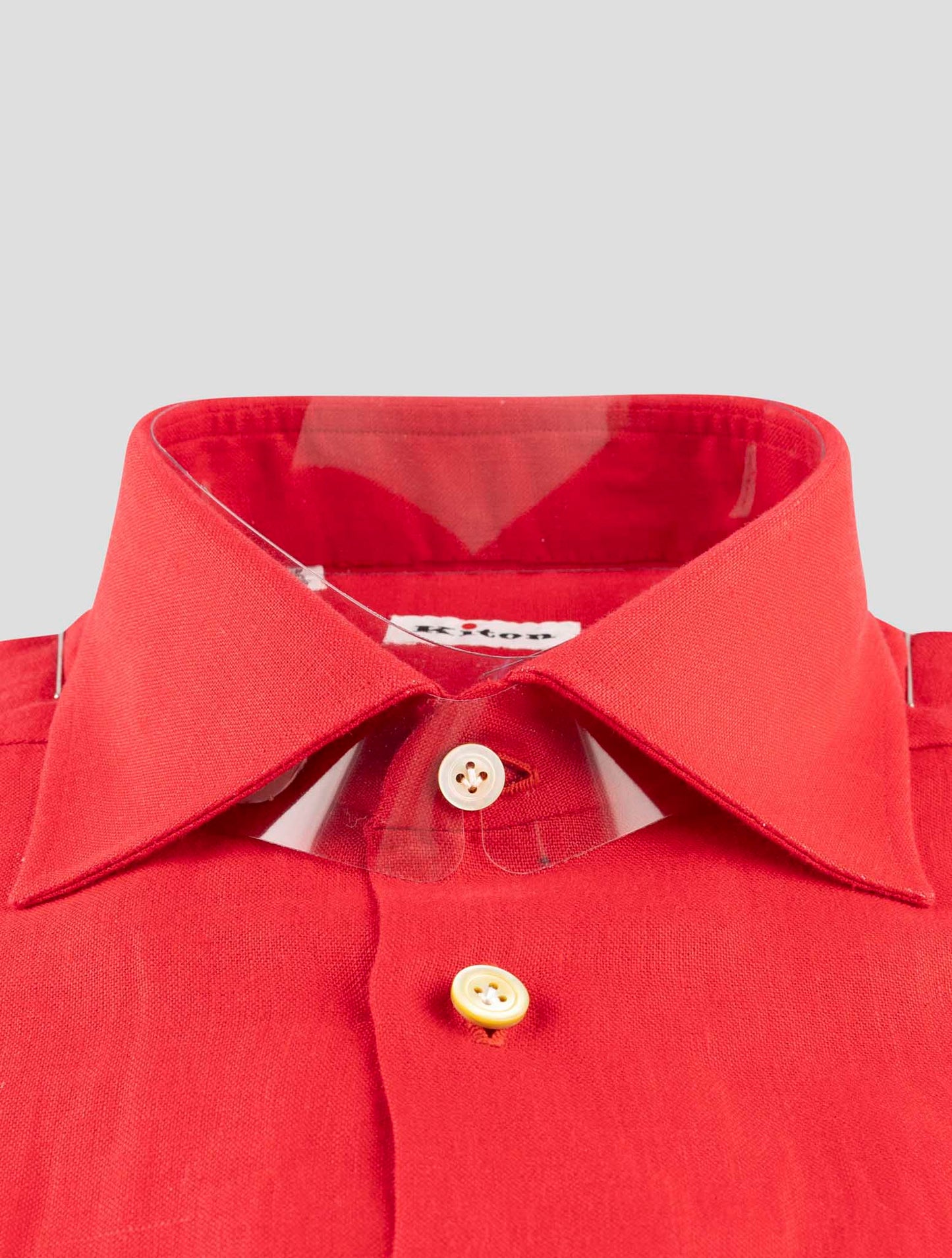Kiton Red Linen Shirt